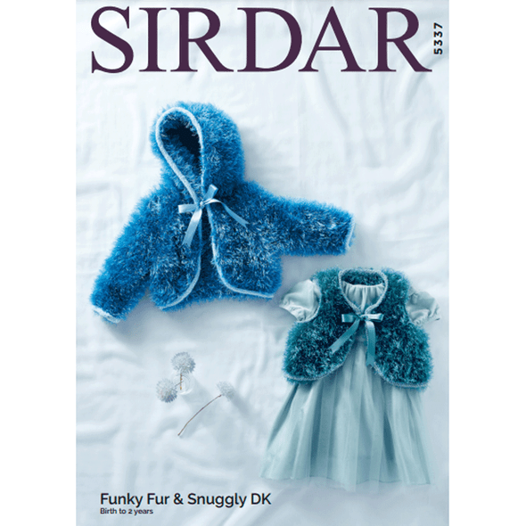 Baby Girl's Bolero Knitting Pattern | Sirdar Funky Fur And Snuggly DK 5337 | Digital Download - Main Image