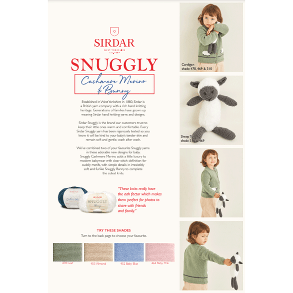 Babies Cardigan And Sheep Toy Knitting Pattern | Sirdar Snuggly Cashmere Merino DK & Snuggly Bunny 5373 | Digital Download