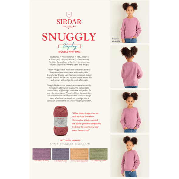 Girl's Lace Sweater Knitting Pattern | Sirdar Snuggly Replay DK 2540 | Digital Download