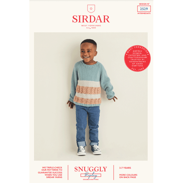 Boy's Striped Sweater Knitting Pattern | Sirdar Snuggly Replay DK 2529 | Digital Download - Main Image