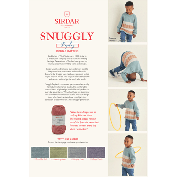 Boy's Striped Sweater Knitting Pattern | Sirdar Snuggly Replay DK 2529 | Digital Download