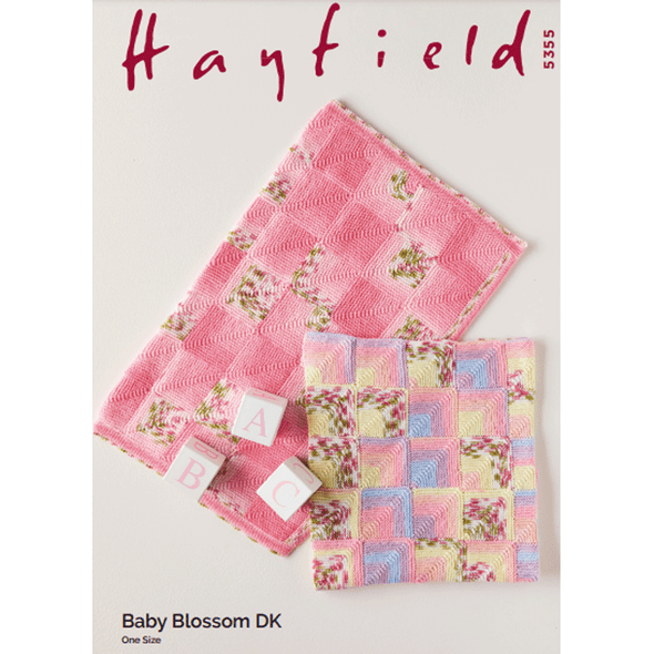 Domino Blankets Knitting Pattern | Sirdar Hayfield Baby Blossom DK 5355 | Digital Download - Main Image