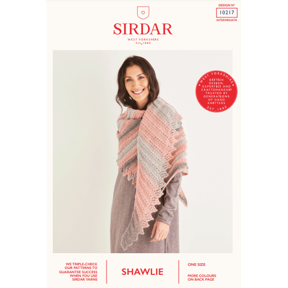 Asymmetric Scallop Edge Shawl Knitting Pattern | Sirdar Shawlie 10217 | Digital Download - Main Image