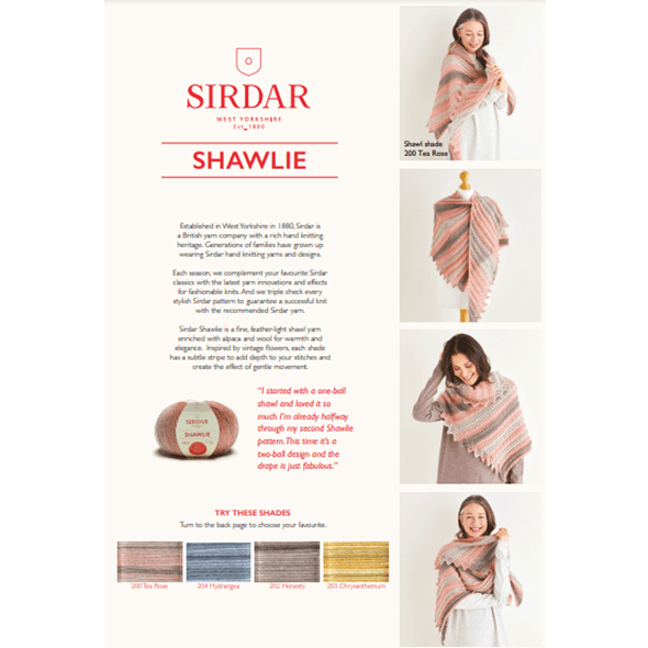 Asymmetric Scallop Edge Shawl Knitting Pattern | Sirdar Shawlie 10217 | Digital Download