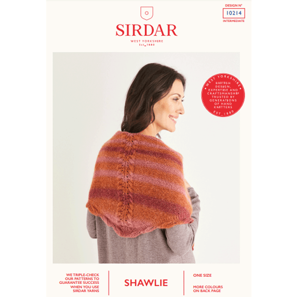 Triangular Lace Leaf Shawl Knitting Pattern | Sirdar Shawlie 10214 | Digital Download - Main Image