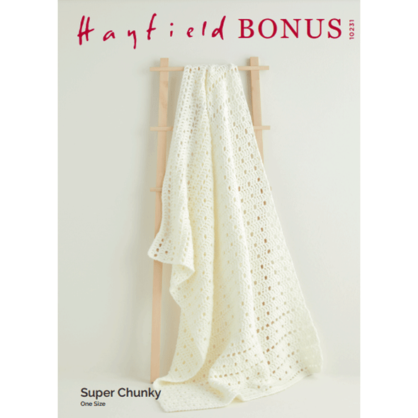 Eyelet Blanket Crochet Pattern | Sirdar Hayfield Bonus Super Chunky 10231 | Digital Download - Main Image