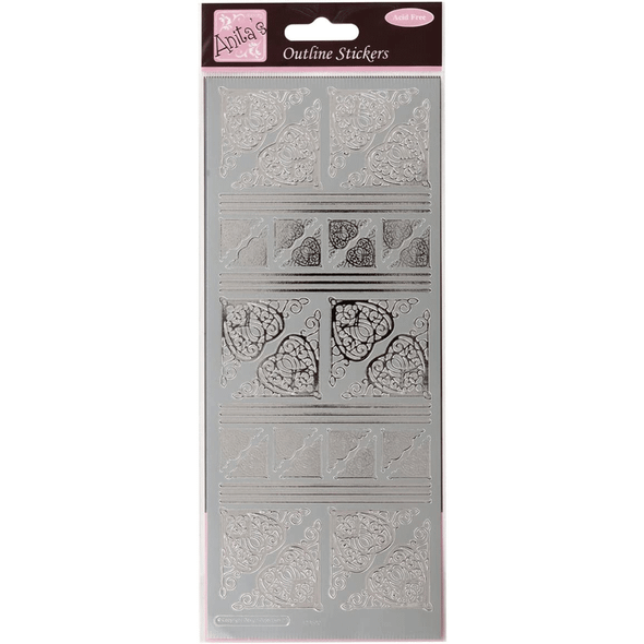 Celtic Heart Corner Peel-Offs | Anita's | Various Colours | Silver