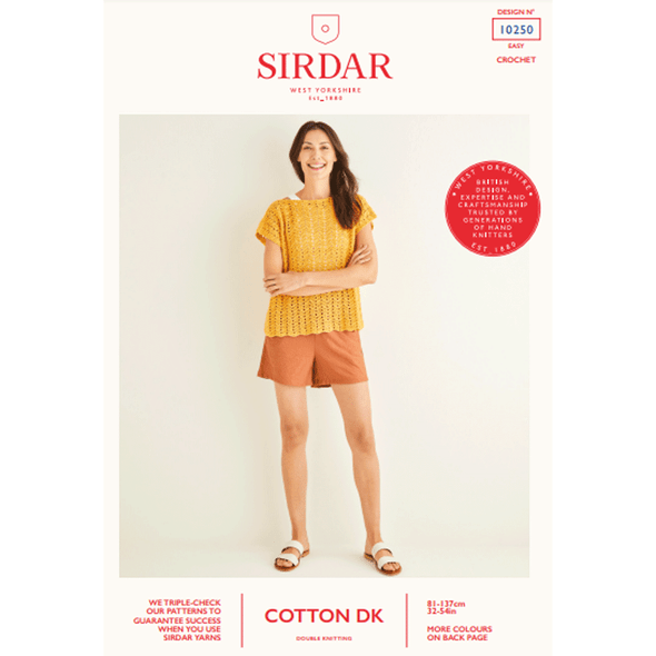 Women's Chevron Top Crochet Pattern | Sirdar Cotton DK 10250 | Digital Download - Main Image