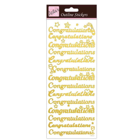 Congratulations Peel Offs in Gold