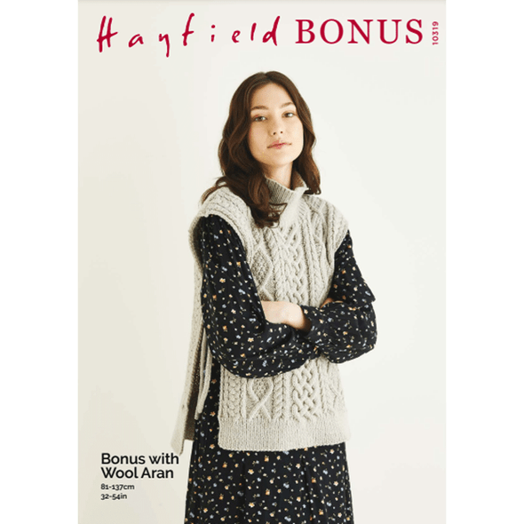 Ladies Tabard Knitting Pattern | Sirdar Hayfield Bonus Aran With Wool 10319 | Digital Download - Main Image