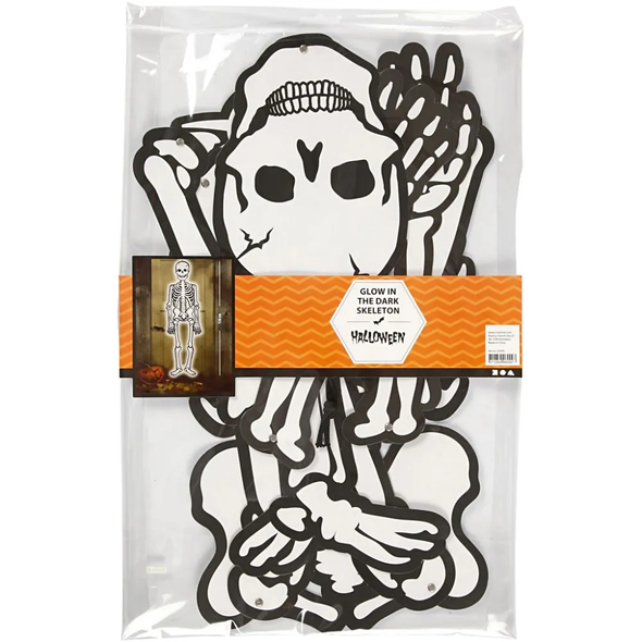 Glow in the Dark, Hanging Skeleton Decoration | 120cm | Creativ Company