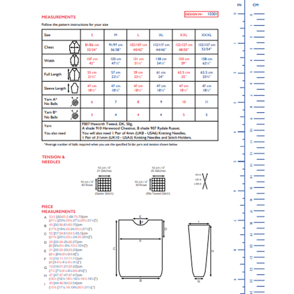 Ladies Sweater Knitting Pattern | Sirdar Haworth Tweed DK 10301 | Digital Download - Pattern Information