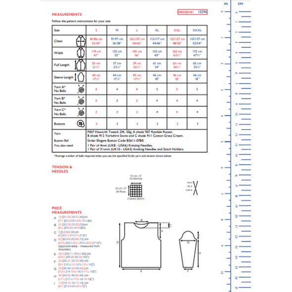 Ladies Sweater Knitting Pattern | Sirdar Haworth Tweed DK 10296 | Digital Download - Pattern Information