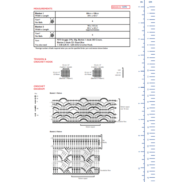 Babies Blanket Crochet Pattern | Sirdar Snuggly 3Ply 5470 | Digital Download - Pattern Information