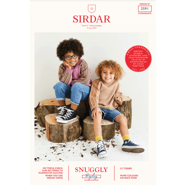 Children's Sweater Knitting Pattern | Sirdar Snuggly Replay DK 2591 | Digital Download - Main Image