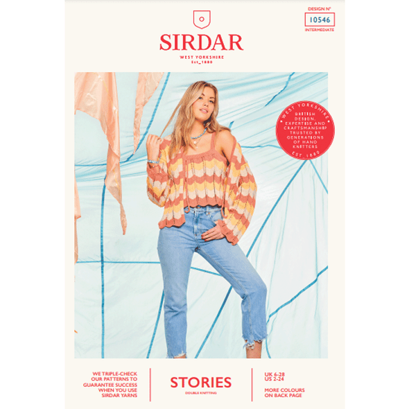 Women's Cardigan and Crop Top Knitting Pattern | Sirdar Stories DK 10546 | Digital Download  - Main Image