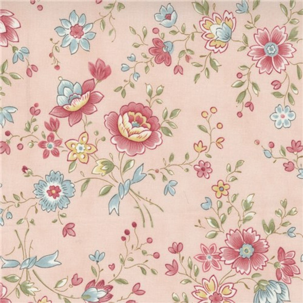 Promenade | 3 Sisters | Moda Fabrics | 44281-14 | Tea Rose Floral, Blush