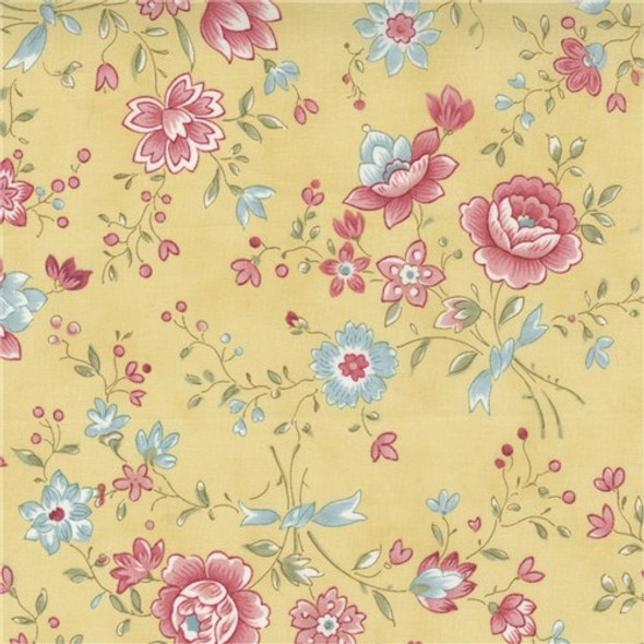 Promenade | 3 Sisters | Moda Fabrics | 44281-16 | Tea Rose Floral, Sunshine