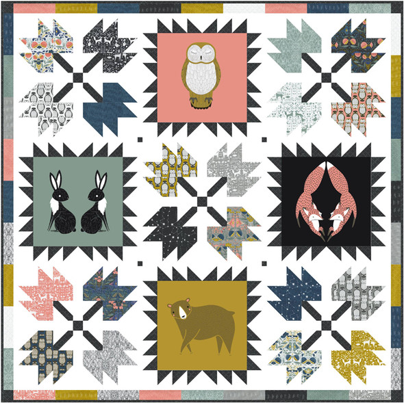 Nocturnal | Gingiber | Moda Fabrics | Dwellings Quilt Pattern | Example 1