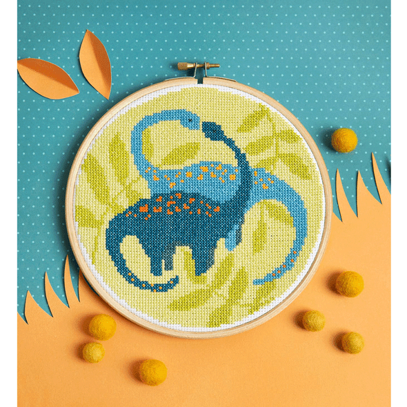 Hawthorn Handmade | Cross Stitch Kit | Diplodocus