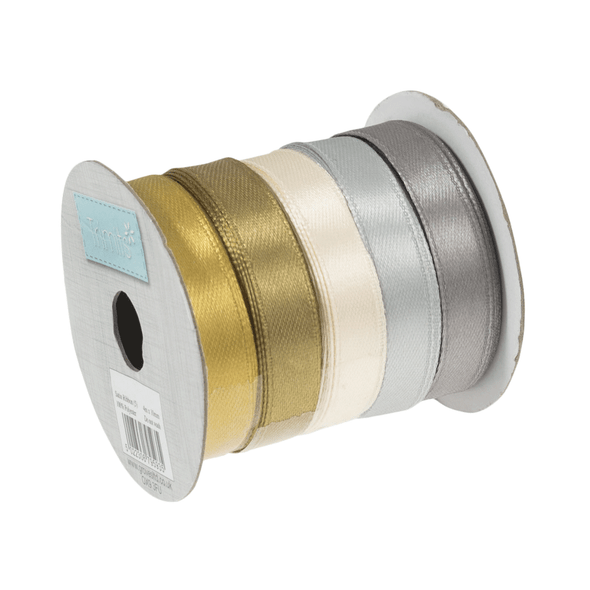 Ribbon Reel | A Selection of 5 Metallic Shades | 10 mm width x 4 m | Trimits