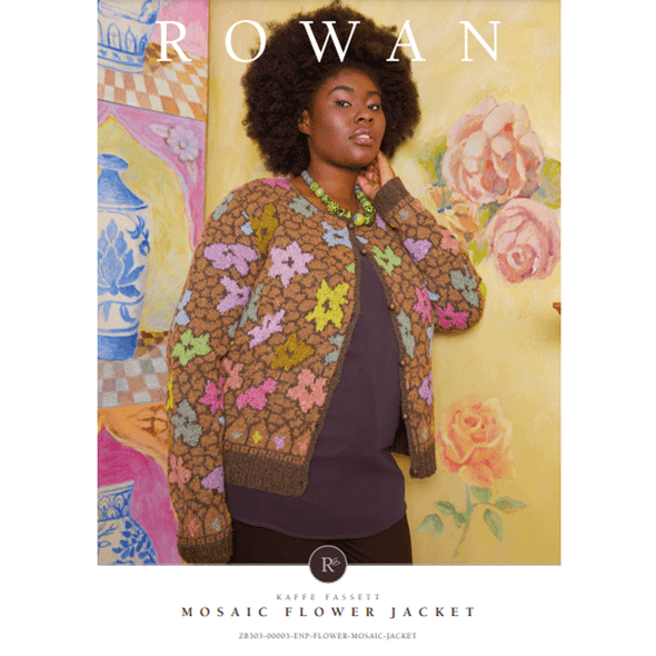 Rowan Women's Mosaic Flower Jacket Knitting Pattern using Felted Tweed | Digital Download (ZB303-00003) (rowa-patt-ZB303-00003dd) - Main Image