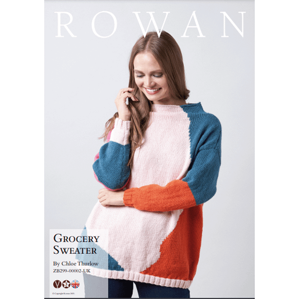 Rowan Women's Grocery Sweater Knitting Pattern using Pure Wool Superwash Worsted | Digital Download (ZB299-00002) (rowa-patt-ZB299-00002dd) - Main Image