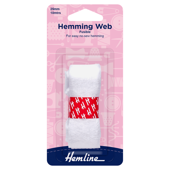 Iron-On Fusible Hemming Web | Hemline | Various Lengths | 25mm x 10m