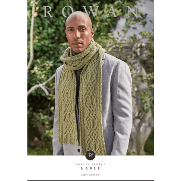 Rowan Men's Gable Scarf Knitting Pattern using Denim Revive | Digital Download (ZB296-00016) (rowa-patt-ZB296-00016dd) - Main Image