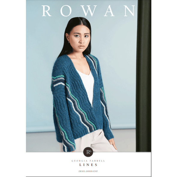 Rowan Ladies Lines Cardigan Knitting Pattern using Felted Tweed And Kidsilk Haze | Digital Download (ZB301-00008) (rowa-patt-ZB301-00008dd) - Main Image