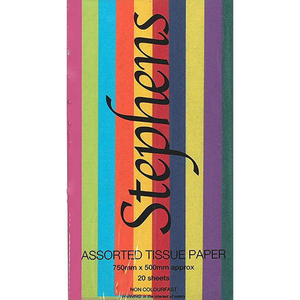 Tissue Paper | 75 x 50cm | Stephens | 10 sheets| West Design | Various Colours
