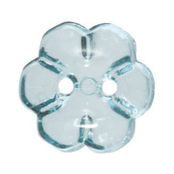 Transparent Teal Flower Button 12mm | Trimits Buttons