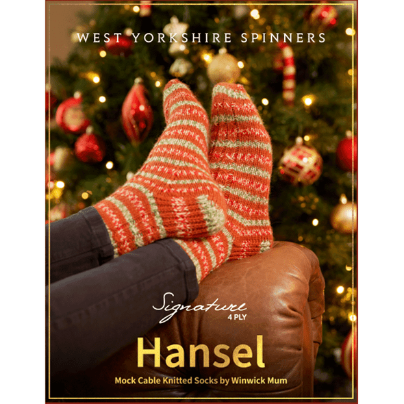 Adult & Children's Hansel Mock Cable Socks Knitting Pattern | WYS Signature 4 Ply Knitting Yarn DFP0026 | Digital Download - Main Image