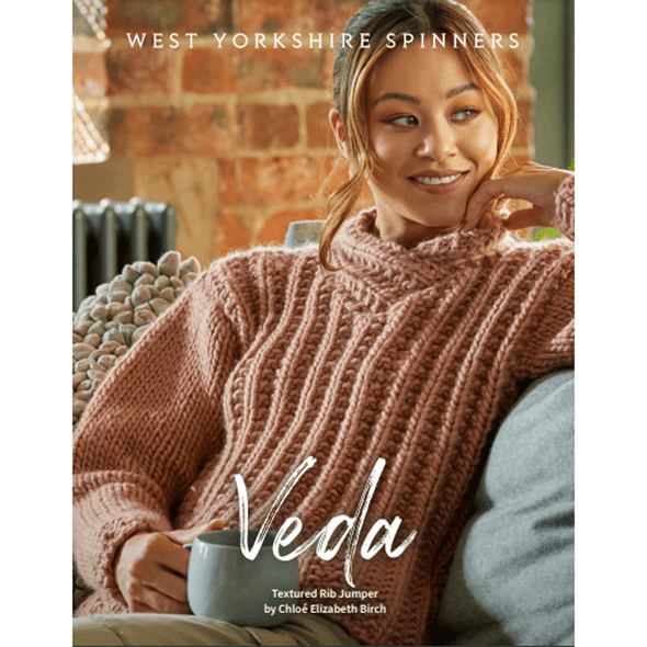 Adult Veda Textured Rib Sweater Knitting Pattern | WYS Retreat Super Chunky Knitting Yarn DBP0254 | Digital Download - Main Image