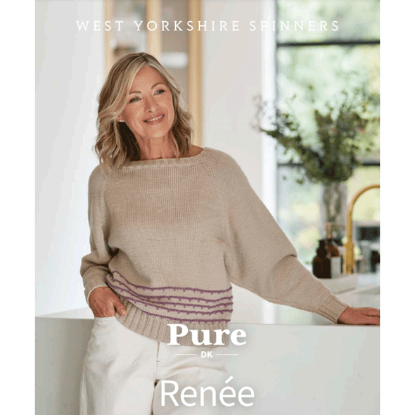 Women's Renee Top-Down Batwing Jumper Knitting Pattern | WYS Pure DK Knitting Yarn DBP0240 | Digital Download - Main Image