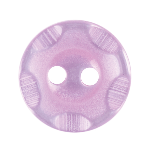 Lilac Star/Wobble Edge Patterned Polyester Buttons | 14mm Diameter, 2 Holes