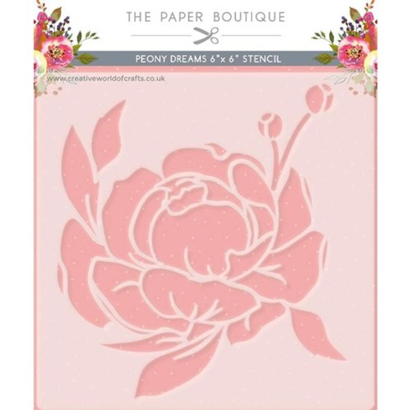 Peony Dreams | 6" x 6" Stencil | The Paper Boutique