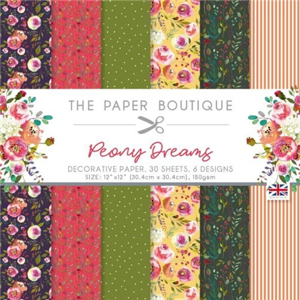Peony Dreams | 12" x 12" Decorative Paper Pad | The Paper Boutique