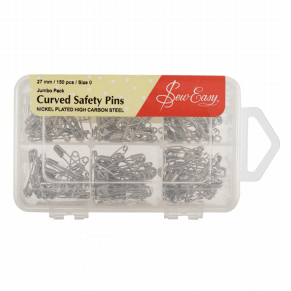 27mm Curved Safety Pins |150pcs Jumbo Pack | Sew Easy