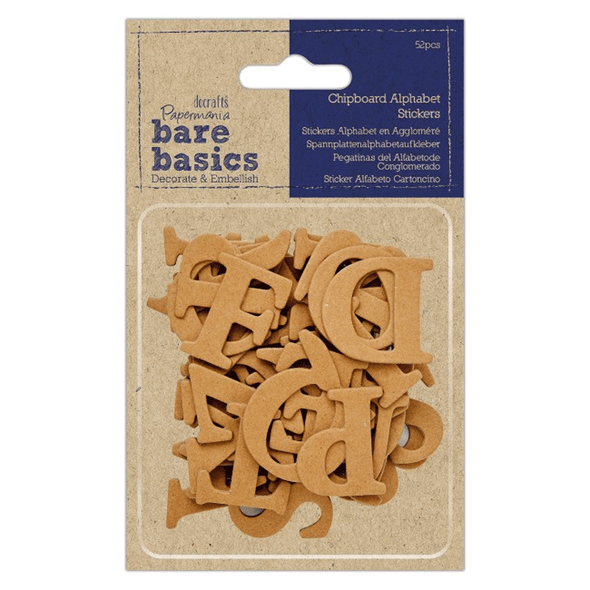 Bare Basics Adhesive Chipboard Alphabet Letters | docrafts