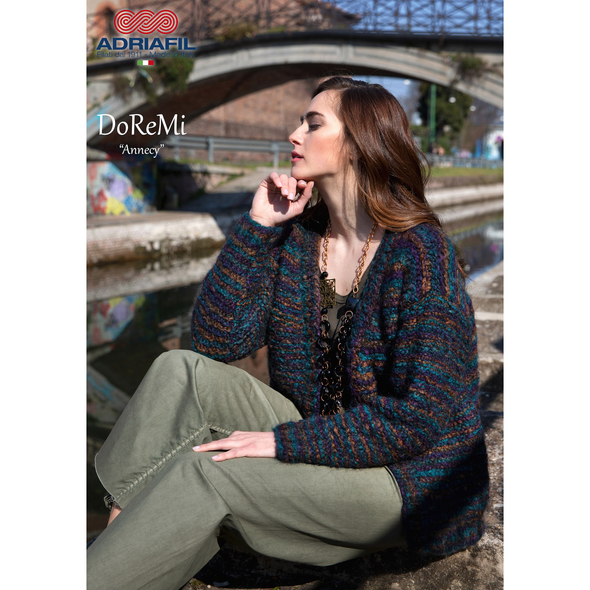 Annecy Jacket Knitting Pattern, Adriafil DoReMi Chumky | Digital Download