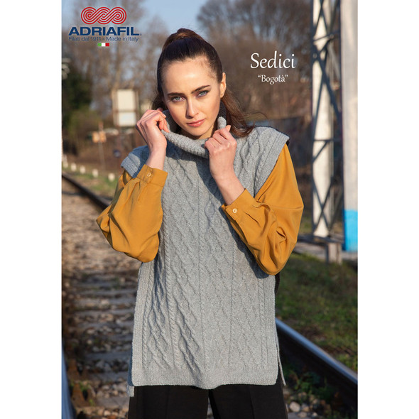 Bogota Cape Knitting Pattern, Adriafil Sedici 4 Ply/DK | Digital Download - Main Image