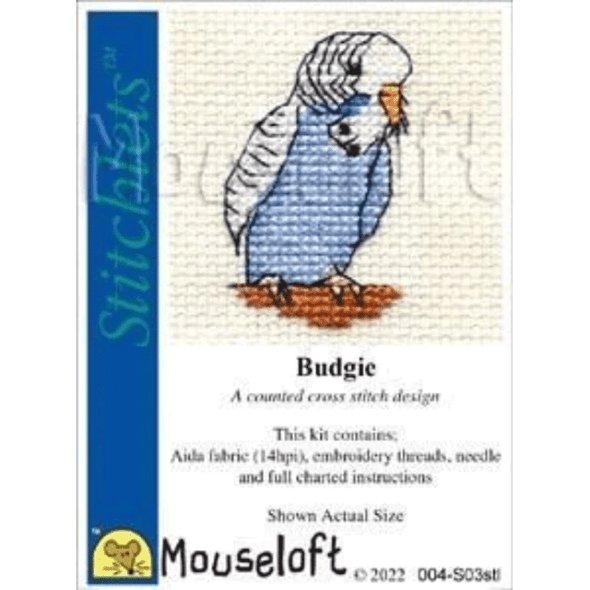 Budgie | Stitchlets | Mini Cross Stitch Kits | Mouseloft