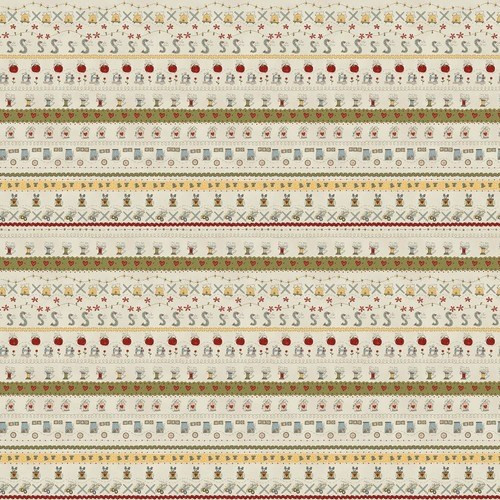 S is for Sew | Debbie Busby | Henry Glass and Co | 2851-33 | Trims on Cream | Per Half Metre