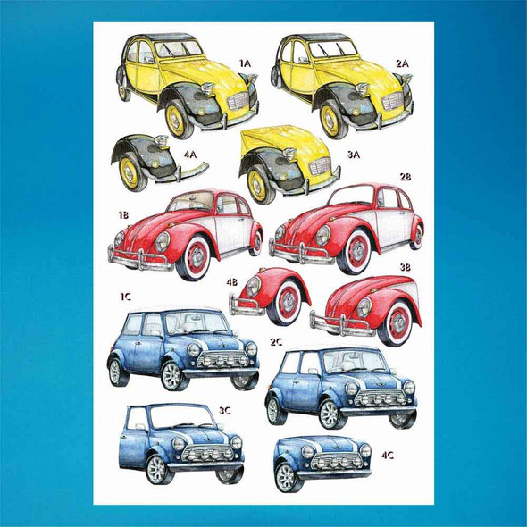 Classic Cars | Die-Cut Decoupage Sheet | Craft UK