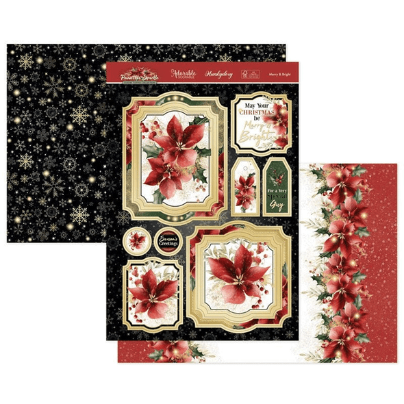 Merry & Bright | Poinsettia Sparkle | Luxury Topper Set | Hunkydory