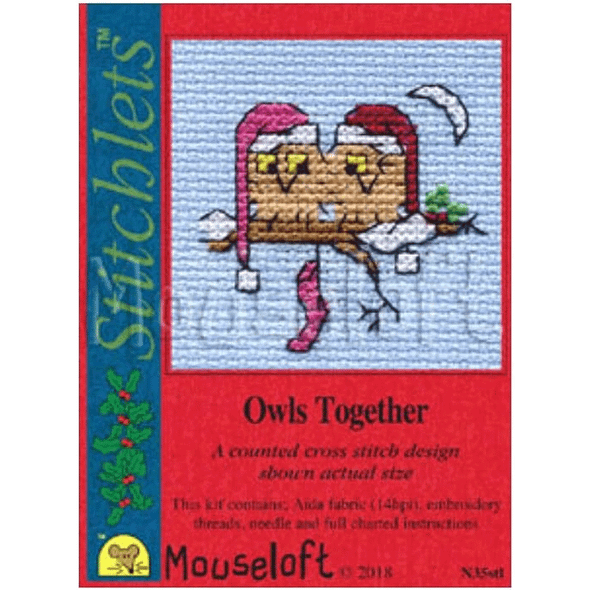 Owls Together | Stitchlets Cross Stitch Kits with Card | Mouseloft
