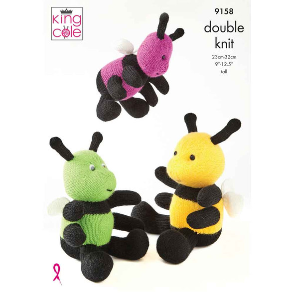 Toys Bumblebees Knitting Pattern | King Cole Big Value DK 9158 | Digital Download - Main Image