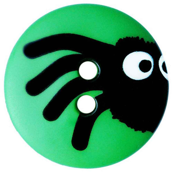 Peeking Spider Buttons | 15 mm | Dill Buttons | Green (261418) 