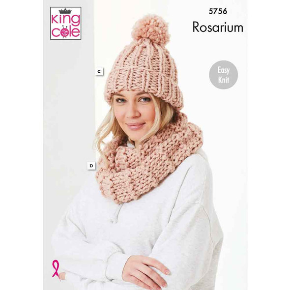 Ladies Accessories Knitting Pattern | King Cole Rosarium Super Chunky 5756 | Digital Download - Main Image